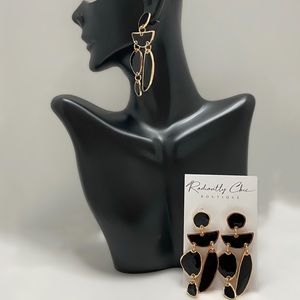 Black Exaggerated Waterdrop Earrings